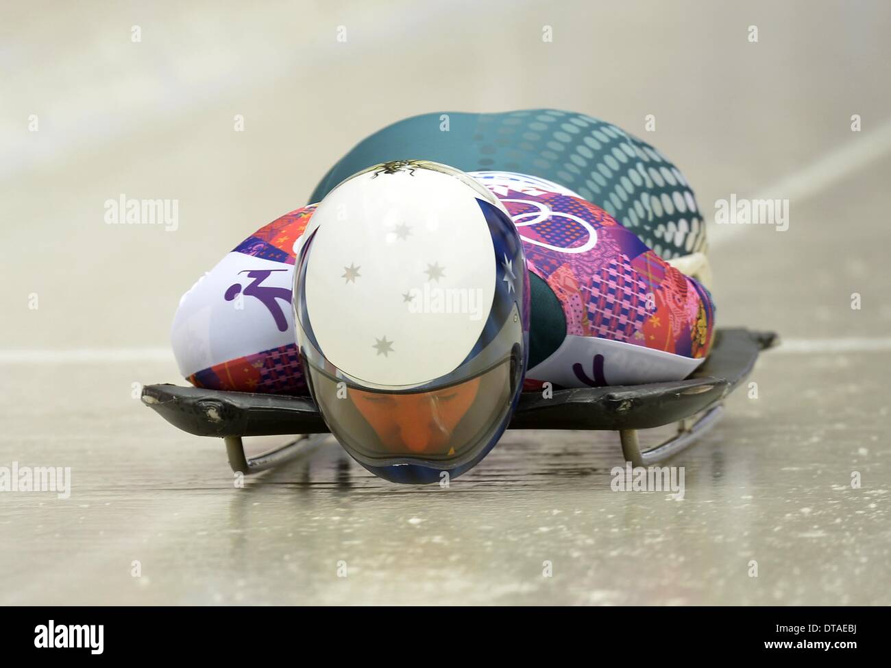 Winterspiele in Sotschi 2014: Lucy Chaffer (AUS). Womens Skelett - Sanki sliding Centre - Sotschi - Russland - 13.02.2014 Credit: Sport In Bilder/Alamy Live News Stockfoto