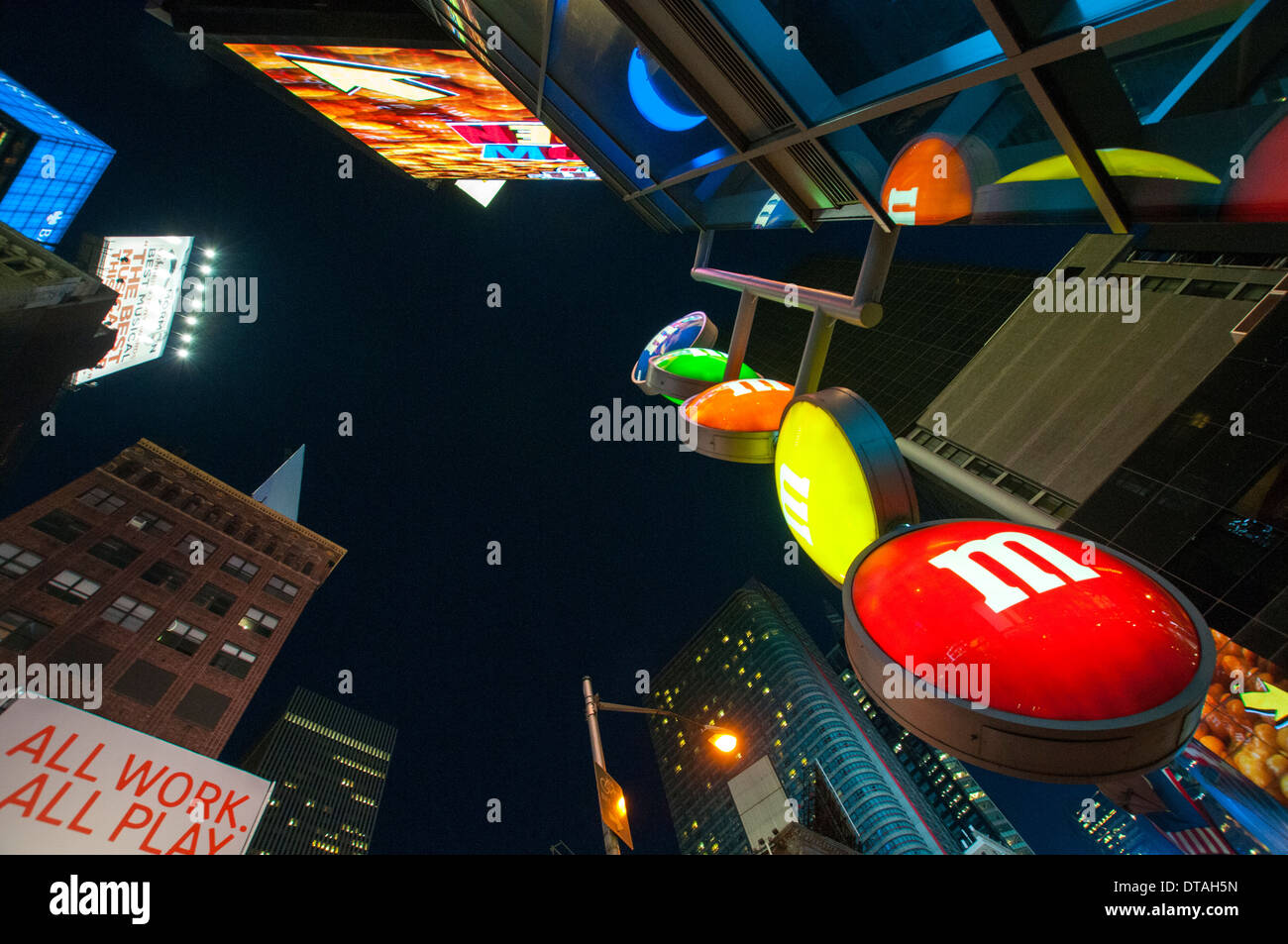 Times Square bei Nacht, Midtown Manhattan New York City USA Stockfoto