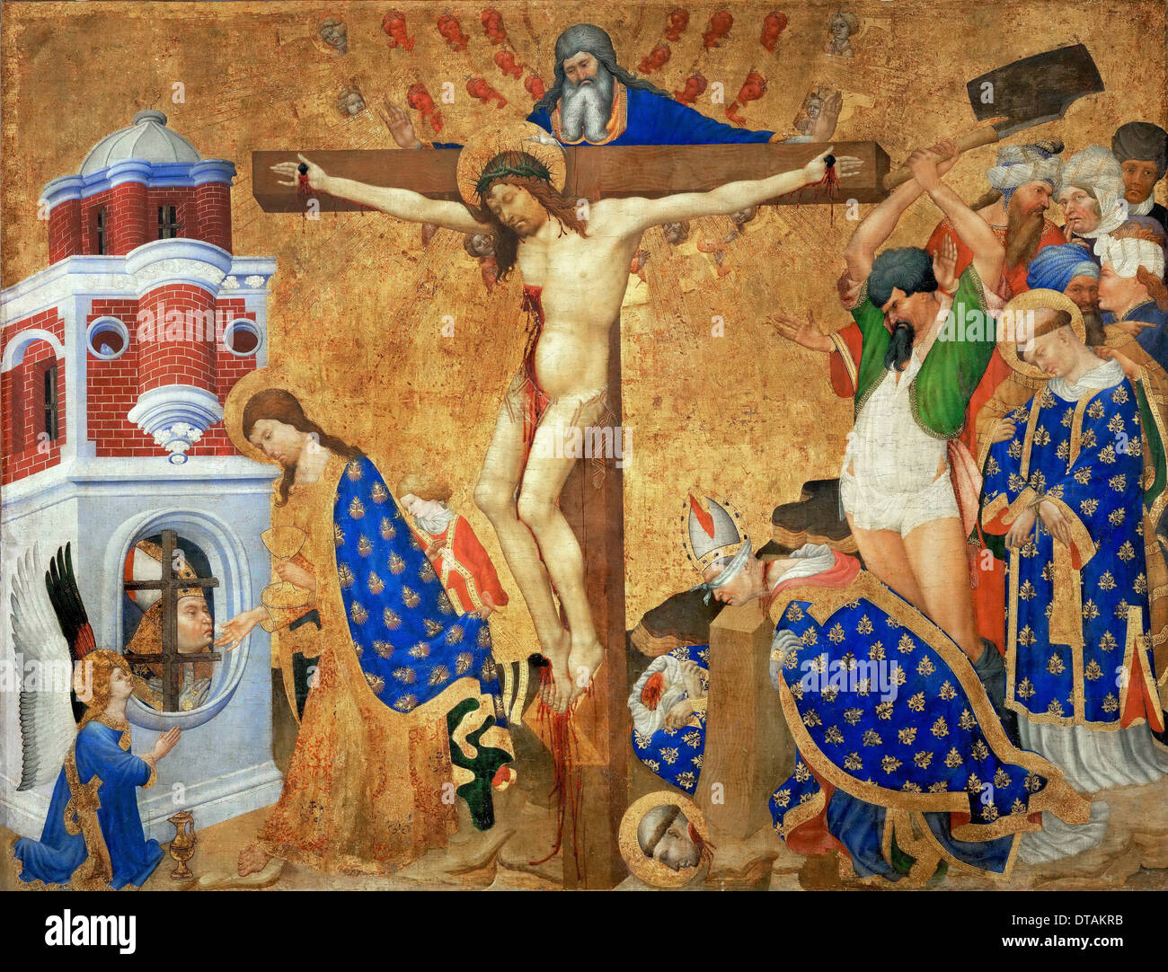 Die letzte Kommunion und Martyrium von Saint-Denis, 1415-1416. Künstler: Bellechose, Henri (aktive 1415-1440) Stockfoto