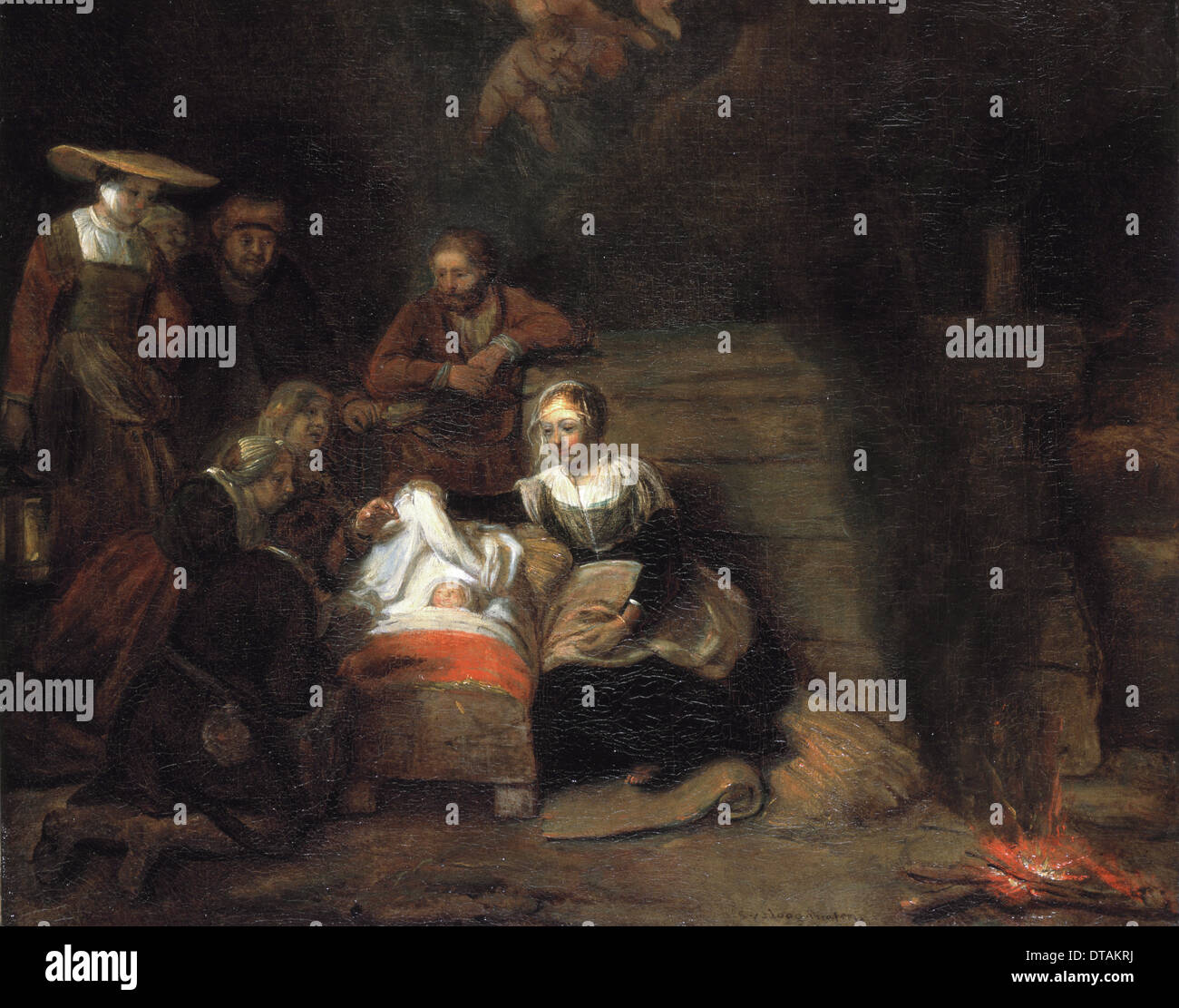 Die Anbetung der das Christkind. Künstler: Van Hoogstraten, Samuel Dirksz (1627-1678) Stockfoto