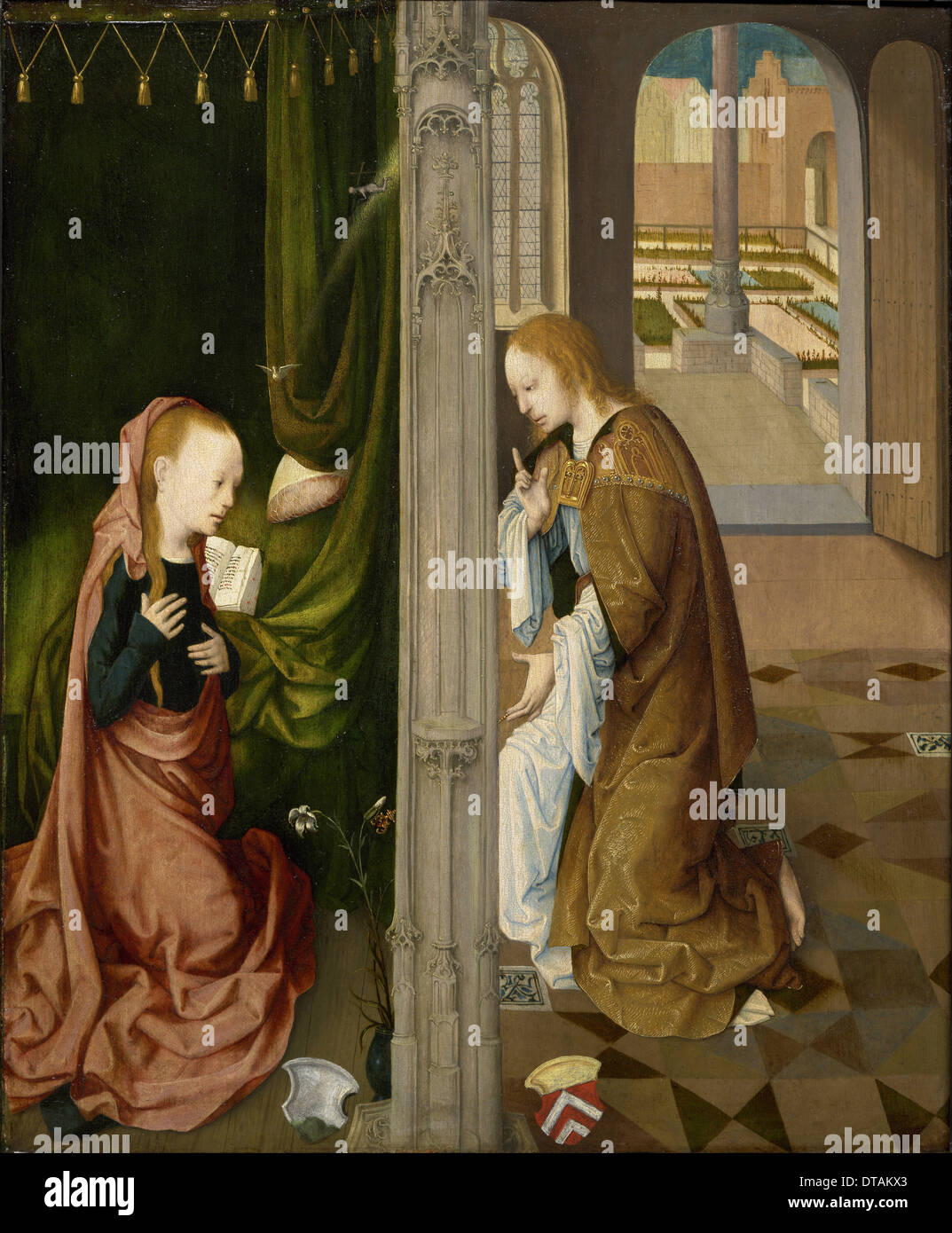 Die Verkündigung, ca. 1470-1480. Künstler: Meister der Virgo inter Virgenes (aktive Ende des 15. Jhs.) Stockfoto