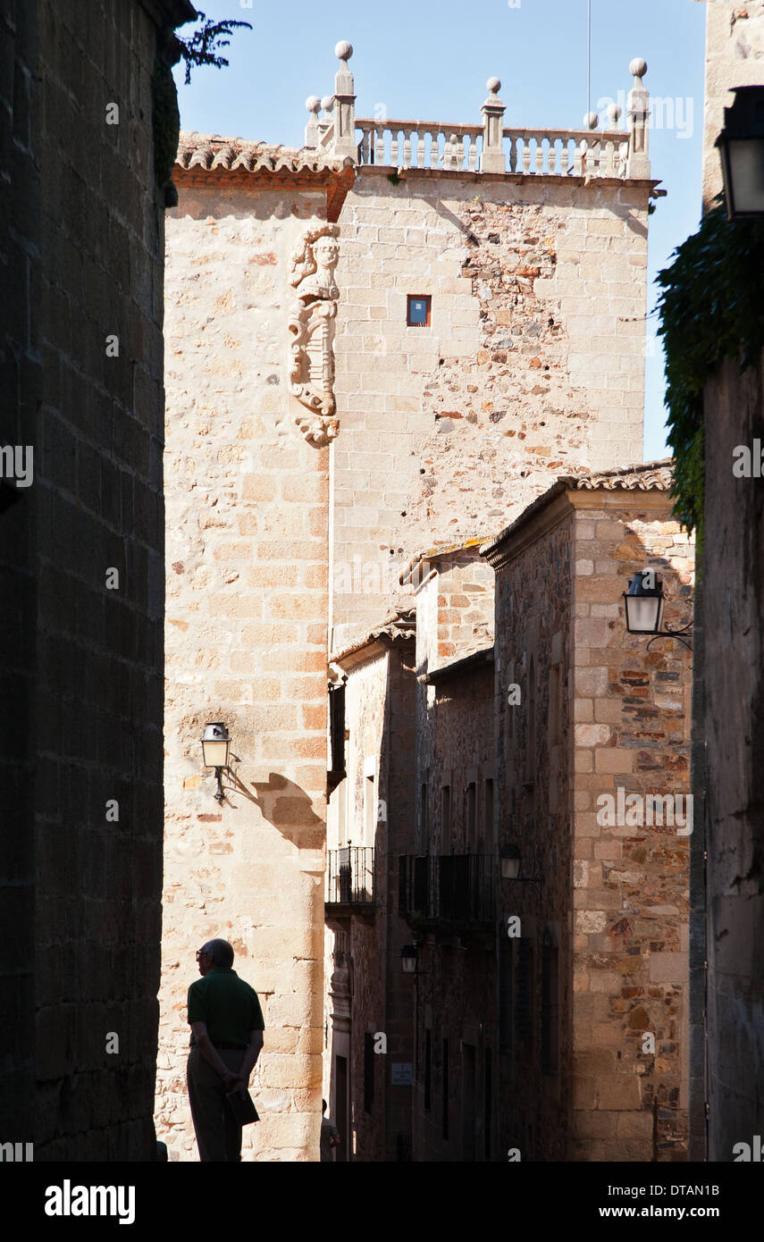 Altstadt von Cáceres Stockfoto