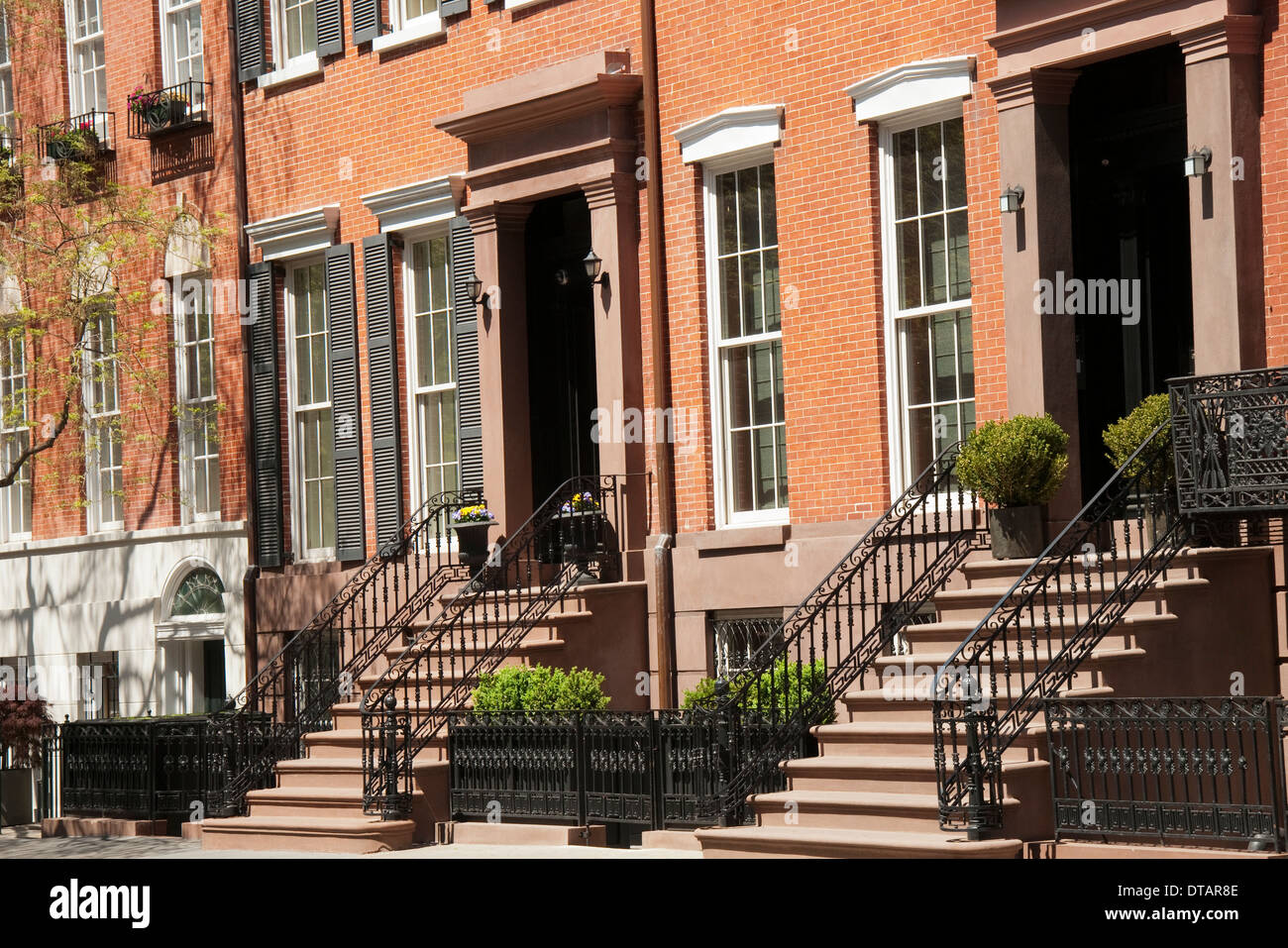 Häuser in Greenwich Village Manhattan New York City, USA Stockfoto