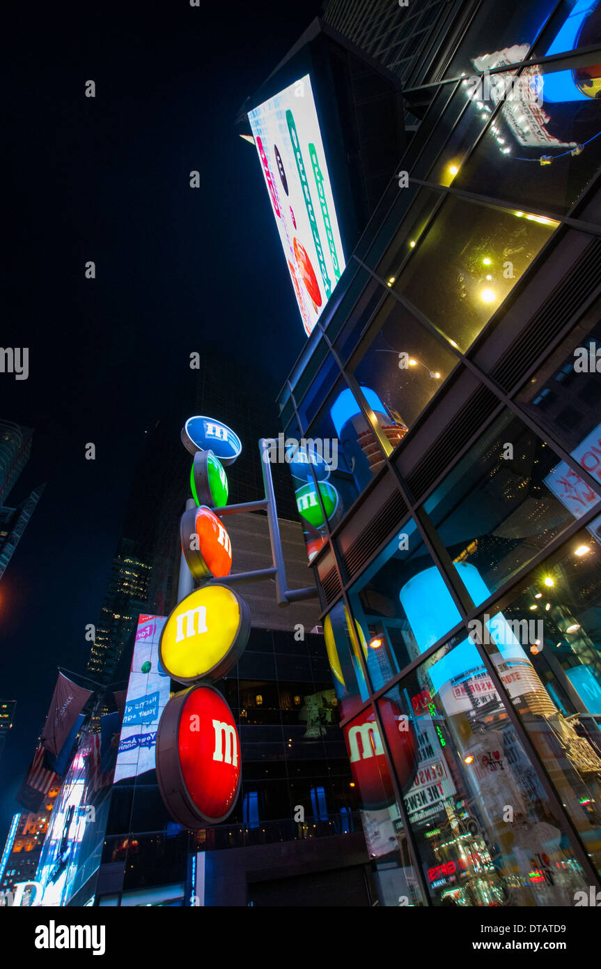 M & M' Welt an der 7th Avenue in Manhattan in New York City, USA Stockfoto
