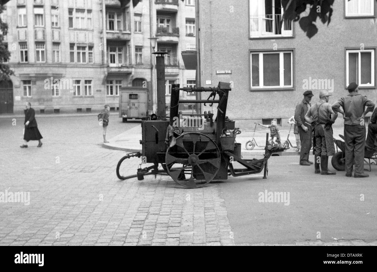 Eine Teer-Kessel, Berlin, DDR Stockfoto