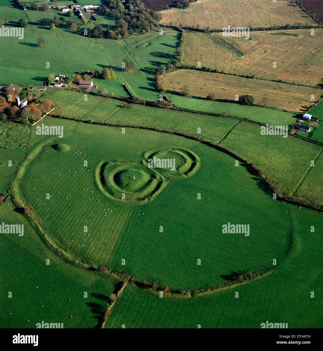 Vintage Bild Circa 1970: The Royal Hill of Tara, gebraucht aus neolithischer Zeit und erste im 11. Jahrhundert dokumentiert, County Meath, Irland Stockfoto