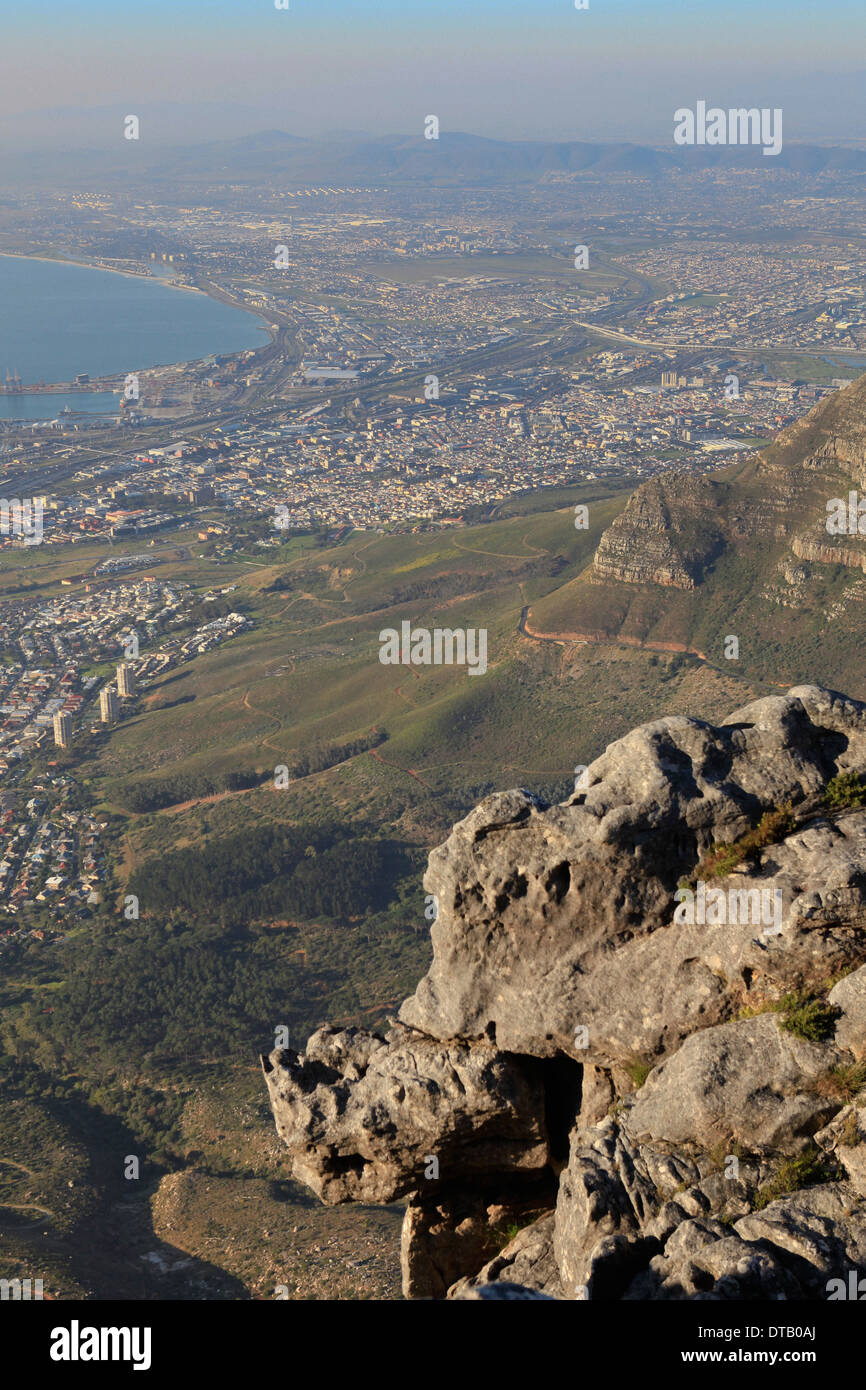 Blick auf Kapstadt vom Tafelberg, Südafrika Stockfoto