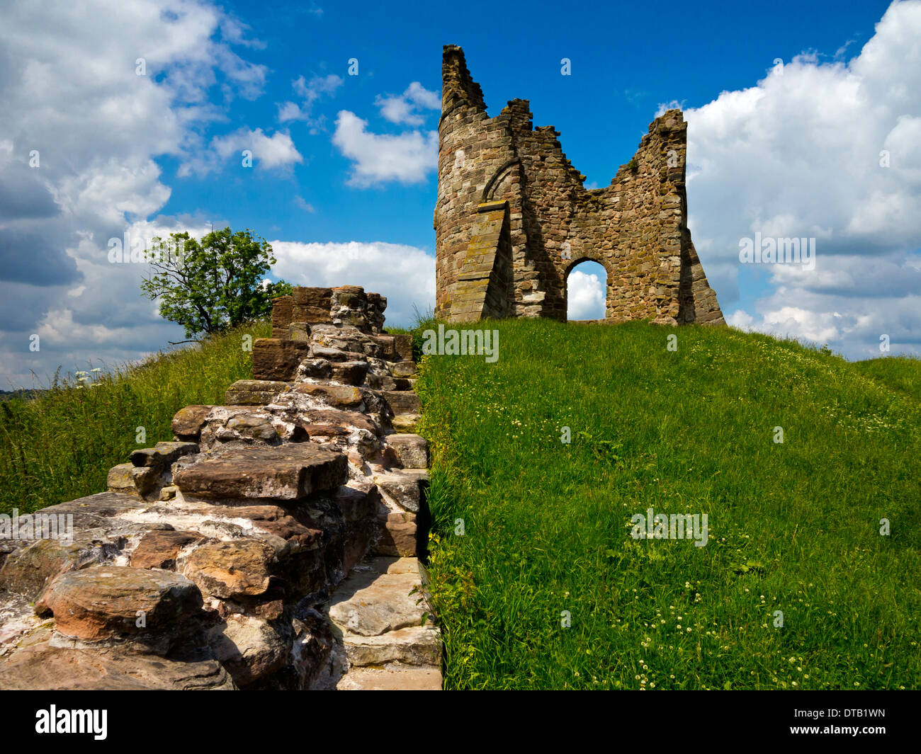 Turm-Ruinen Tutbury Castle in Staffordshire England UK Teil zerstörten Klasse 1 aufgeführten mittelalterliche Burg im Besitz von Duchy of Lancaster Stockfoto