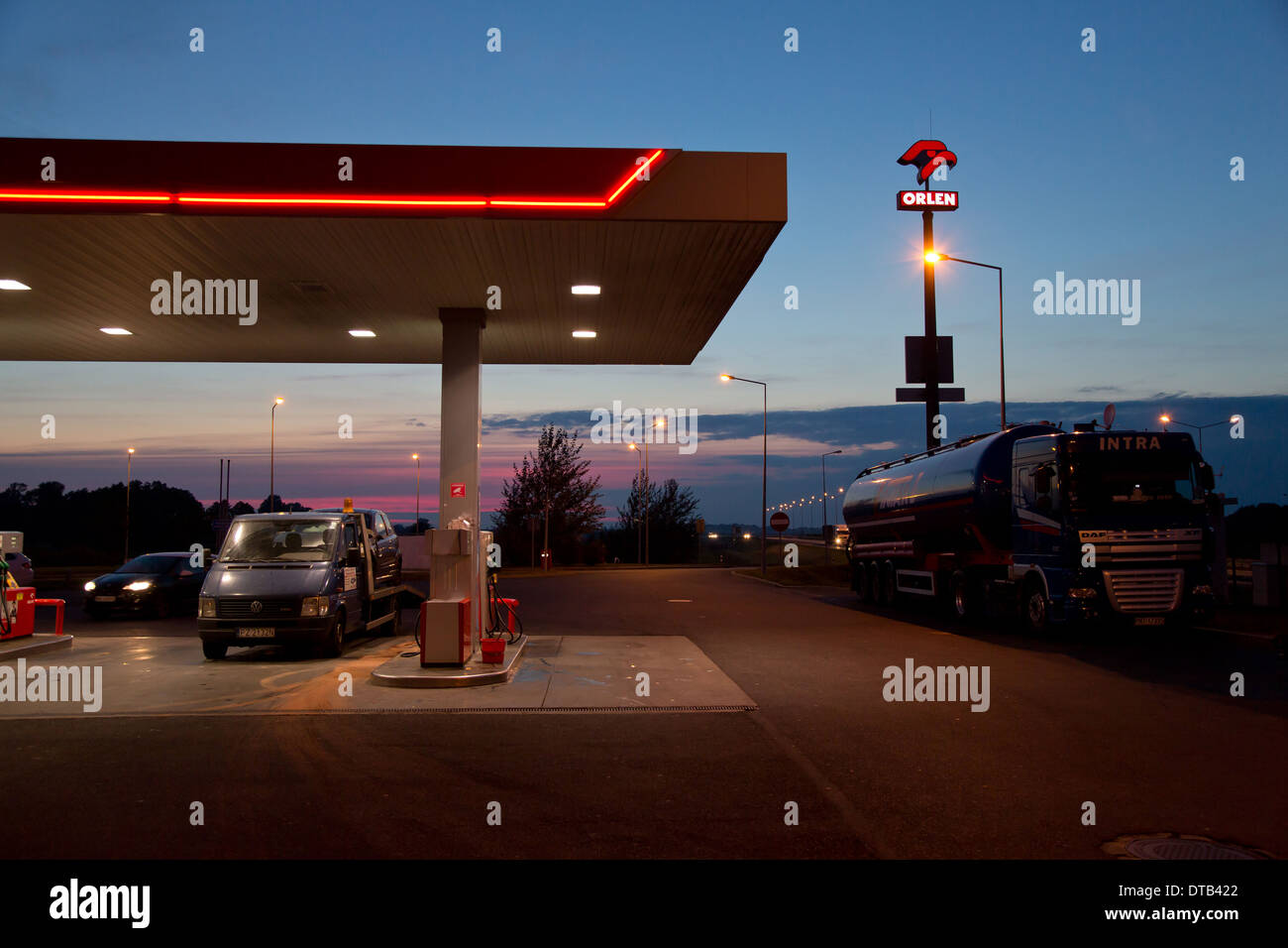 Zalesie, Polen, Orlen-Tankstelle auf der Autobahn A2 (E30 Stockfotografie -  Alamy