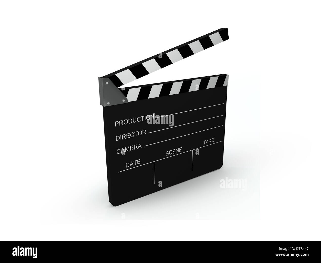 Film Schiefer isoliert auf einem weißen Hintergrund. Stockfoto