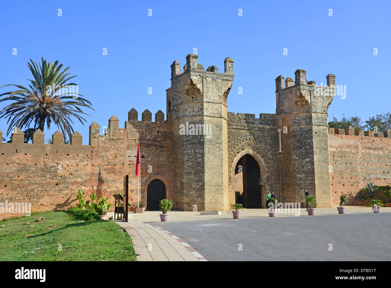 Eingangstor zum Chellah (Sala Colonia) römische Ausgrabungsstätte, Rabat, Rabat-Salé-Zemmour-Zaer Region, Königreich Marokko Stockfoto