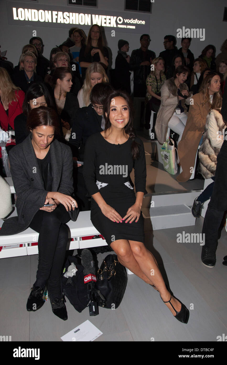 London, UK. 14. Februar 2014. Myleene Klass besucht die J JS Lee-Show auf der London Fashion Week. Bildnachweis: CatwalkFashion/Alamy Live-Nachrichten Stockfoto