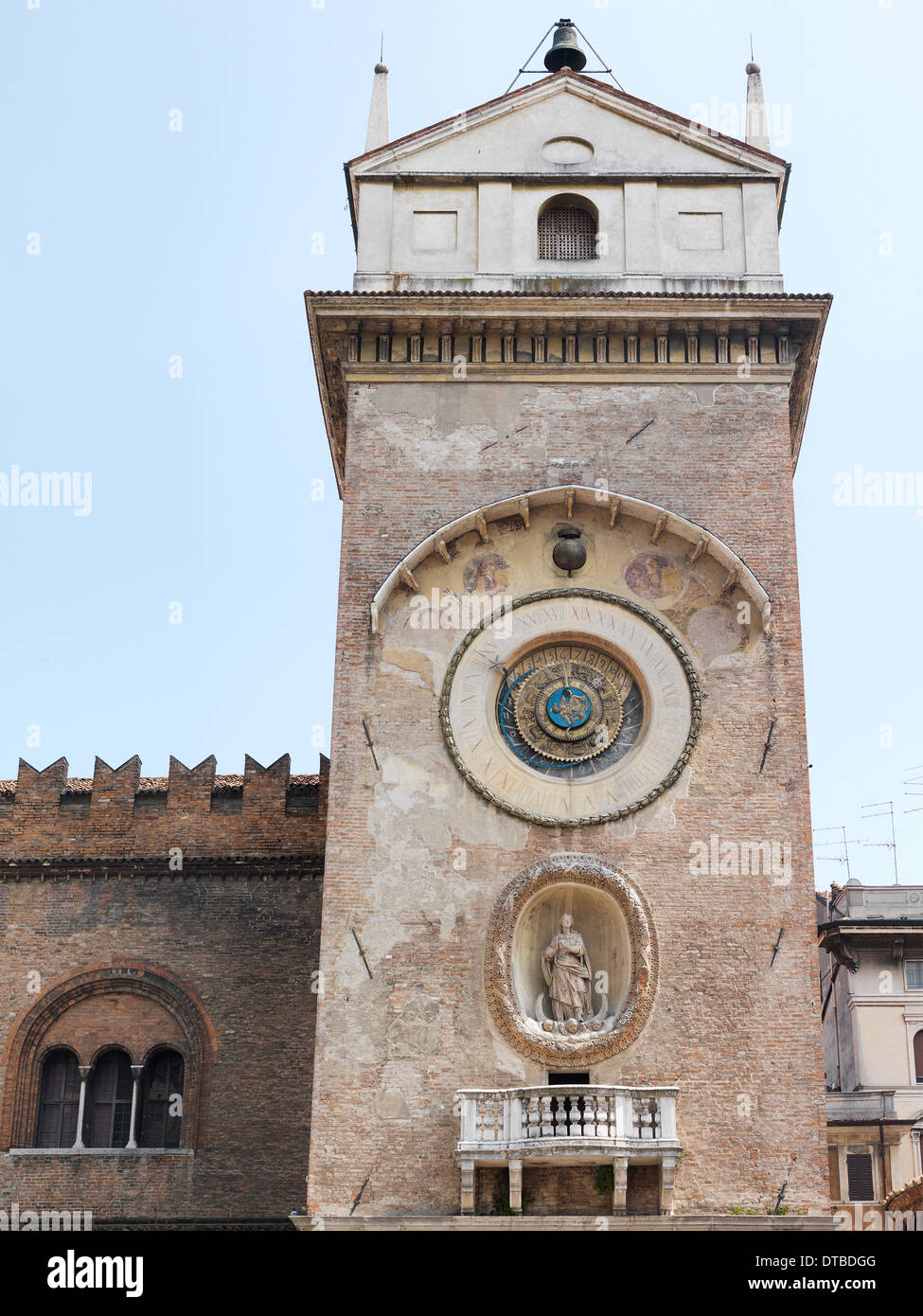 Mantua, Italien, der Clock Tower (Clocktower) an der Piazza Delle Erbe Stockfoto
