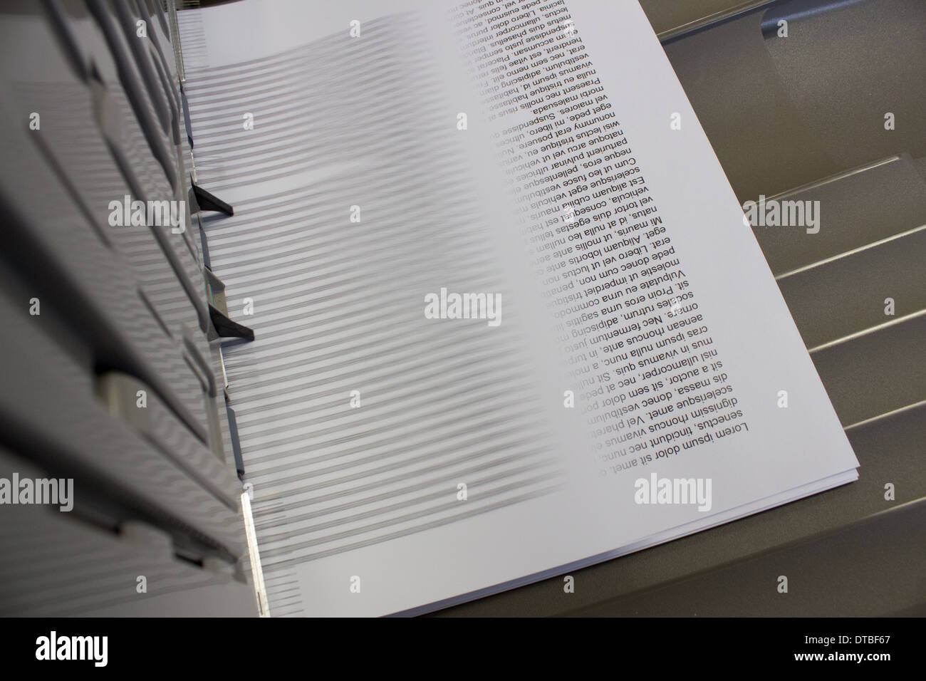 Laser-Kopierer drucken Text Stockfoto