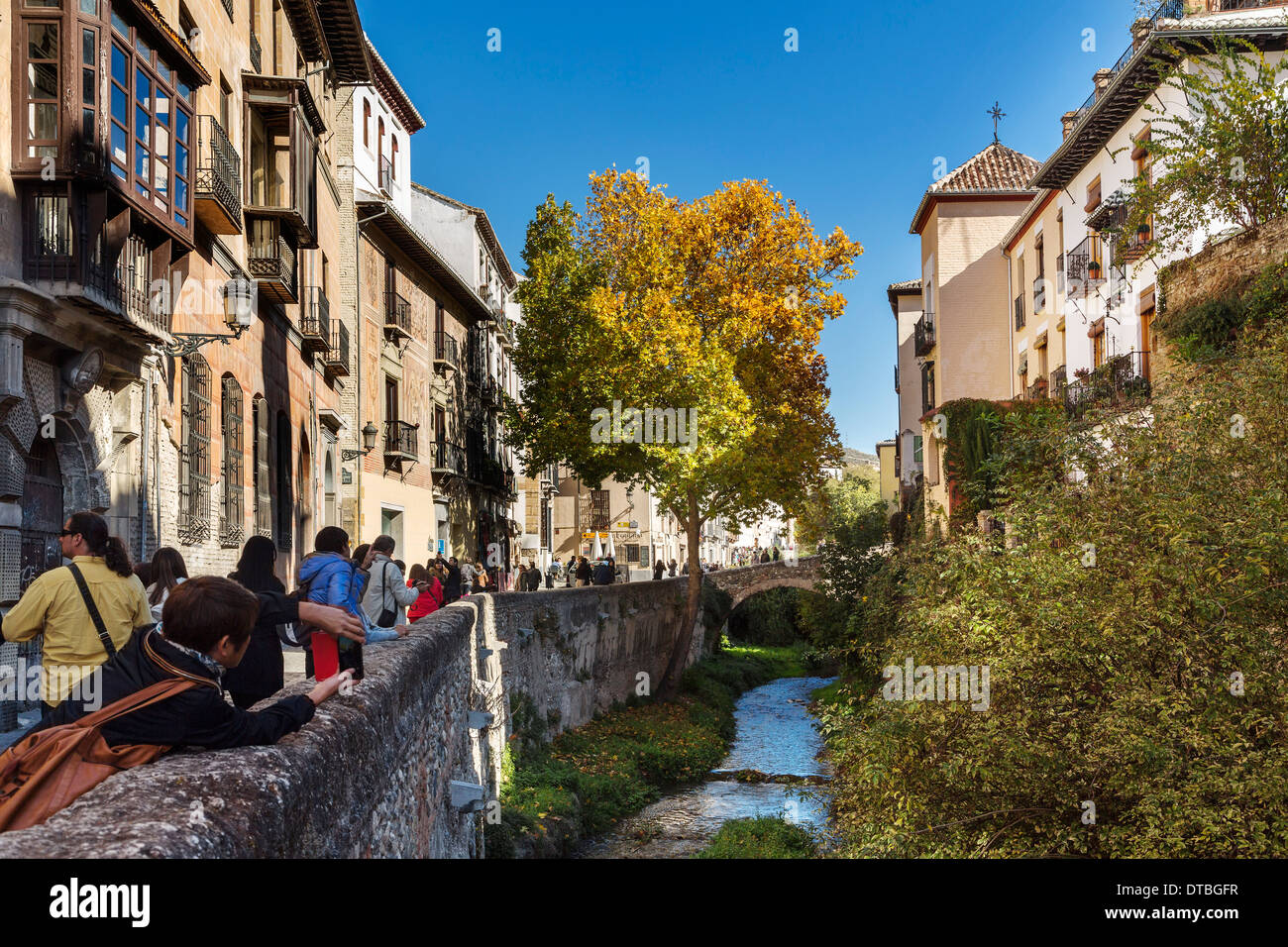 Carrera del Darro Albaicin Granada Andalusien Spanien Andalucia España Stockfoto