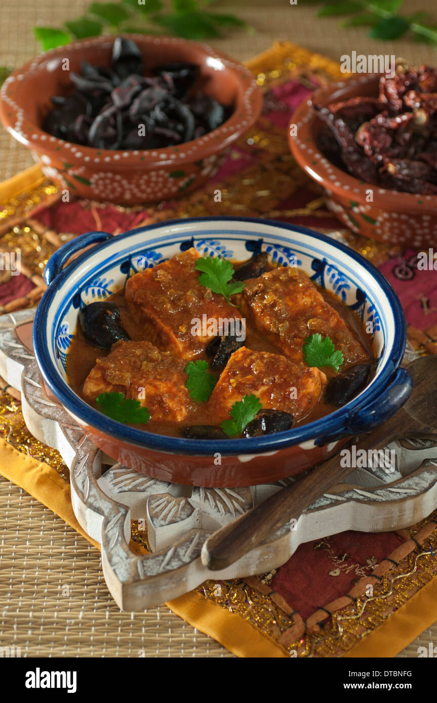 Fisch Ambotik sauer und würzig Meeresfrüchte curry Goa Indien Essen Stockfoto