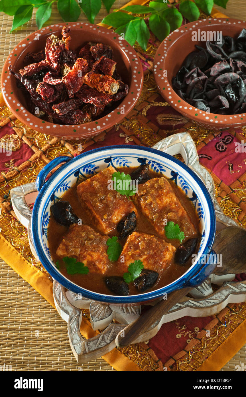 Fisch Ambotik sauer und würzig Meeresfrüchte curry Goa Indien Essen Stockfoto