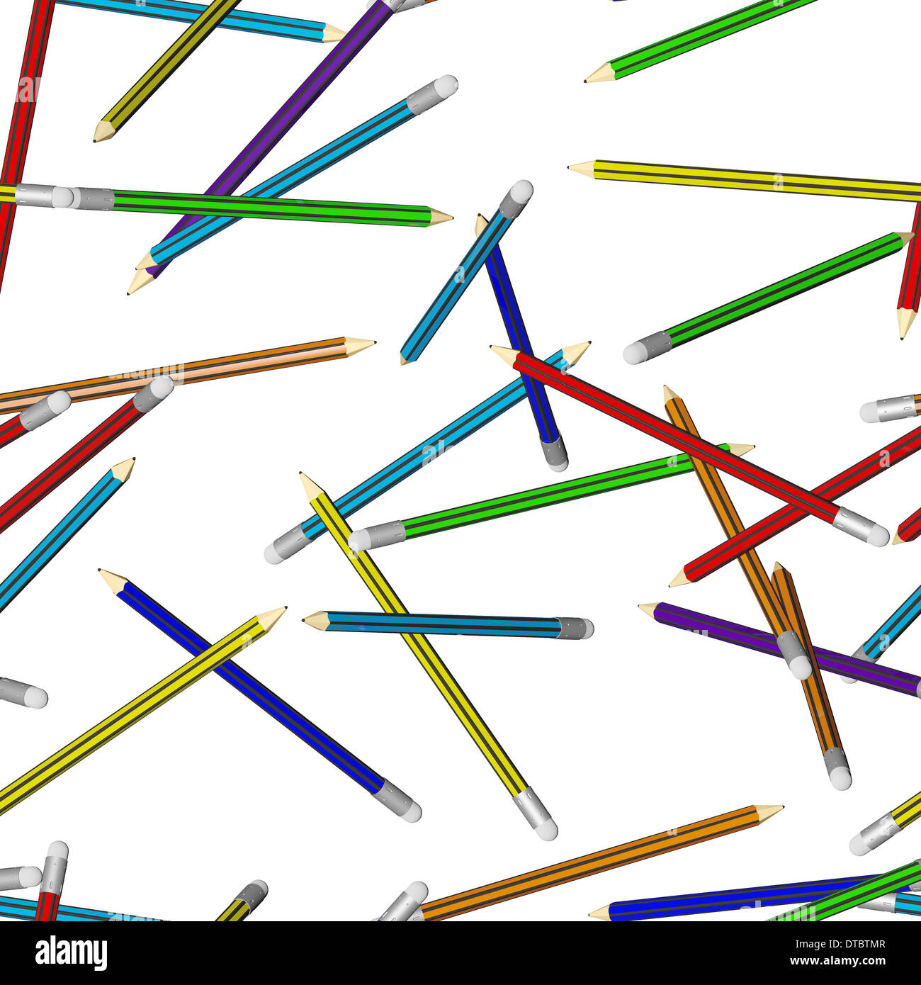 Nahtlose Textur von Farbstiften Stockfoto