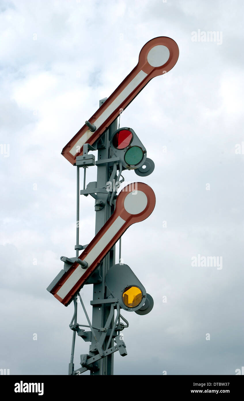 Eisenbahn-Signalisierung Stockfoto