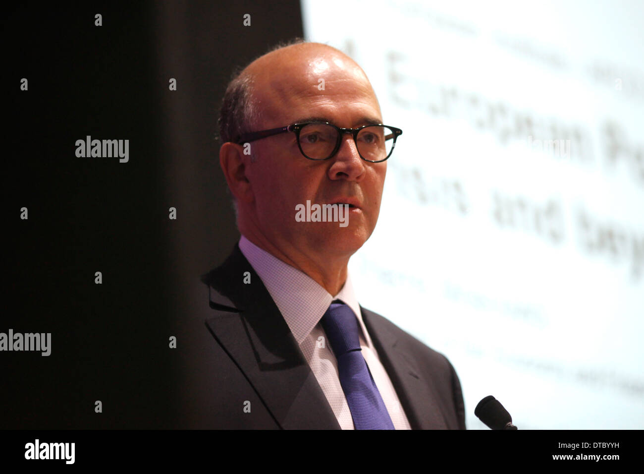 Französischer Minister der Finanzen Pierre Moscovici Stockfoto