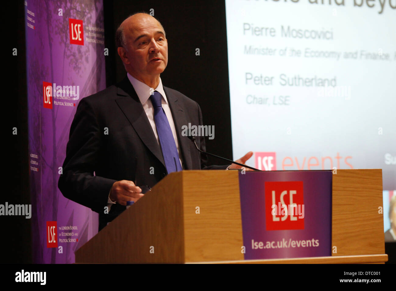 Französischer Minister der Finanzen Pierre Moscovici Stockfoto