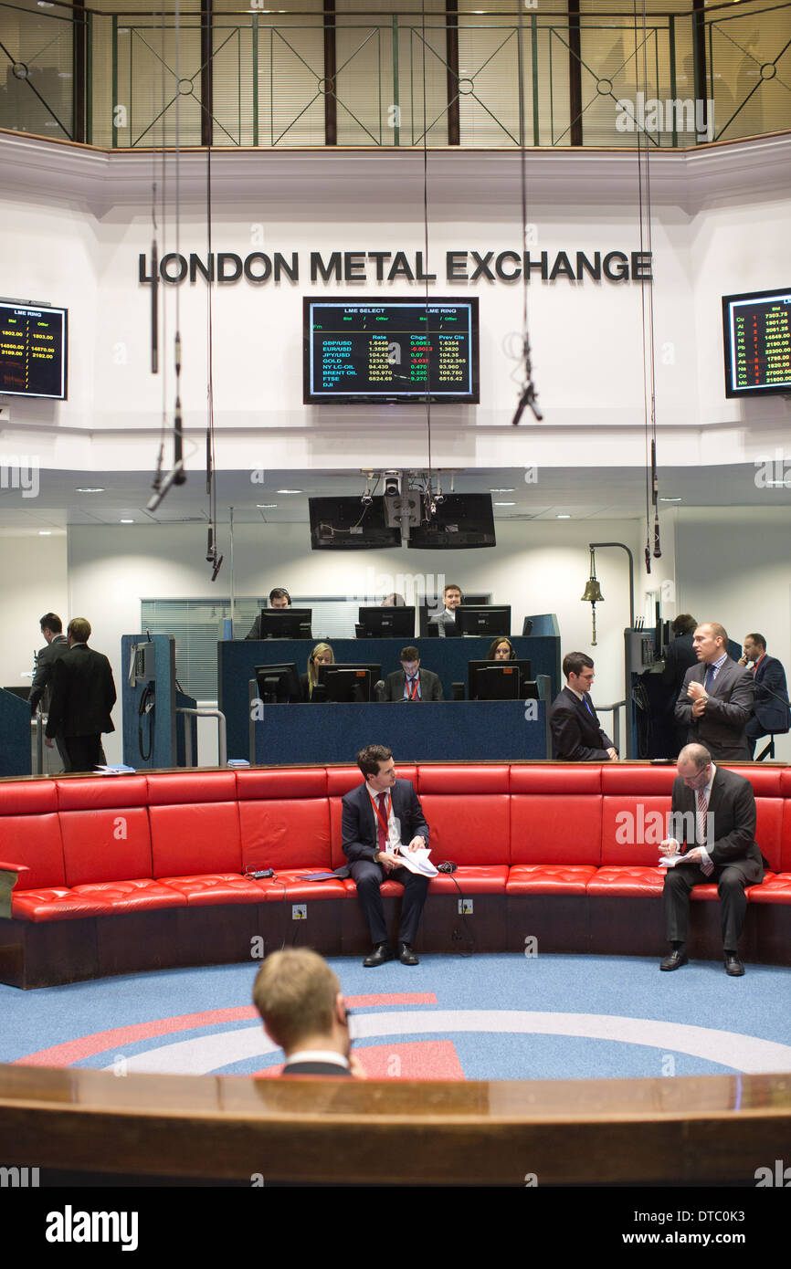 London Metal Exchange trading Floor, Leadenhall Street, London, England, Vereinigtes Königreich Stockfoto