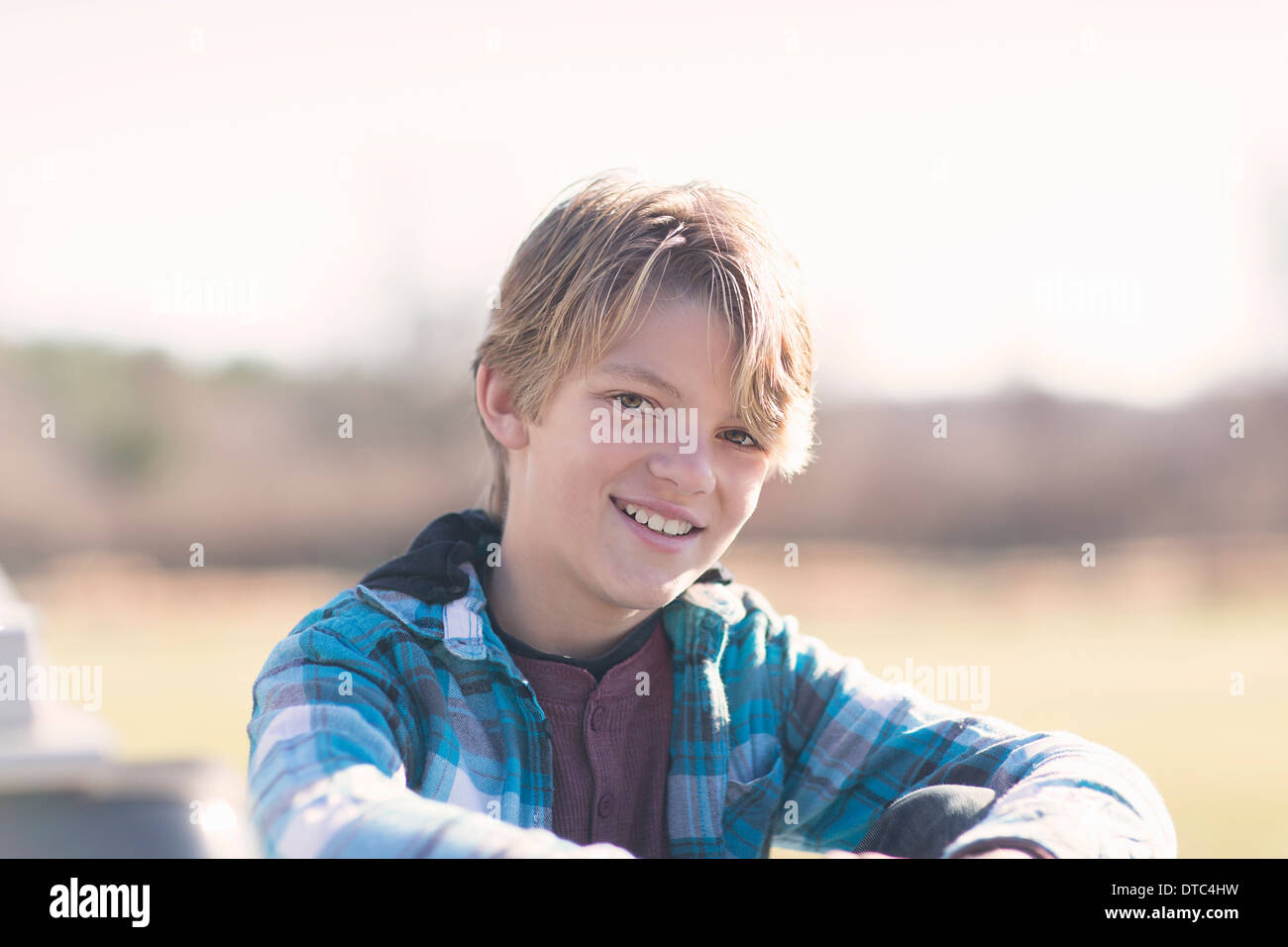 Junge, Lächeln Stockfoto