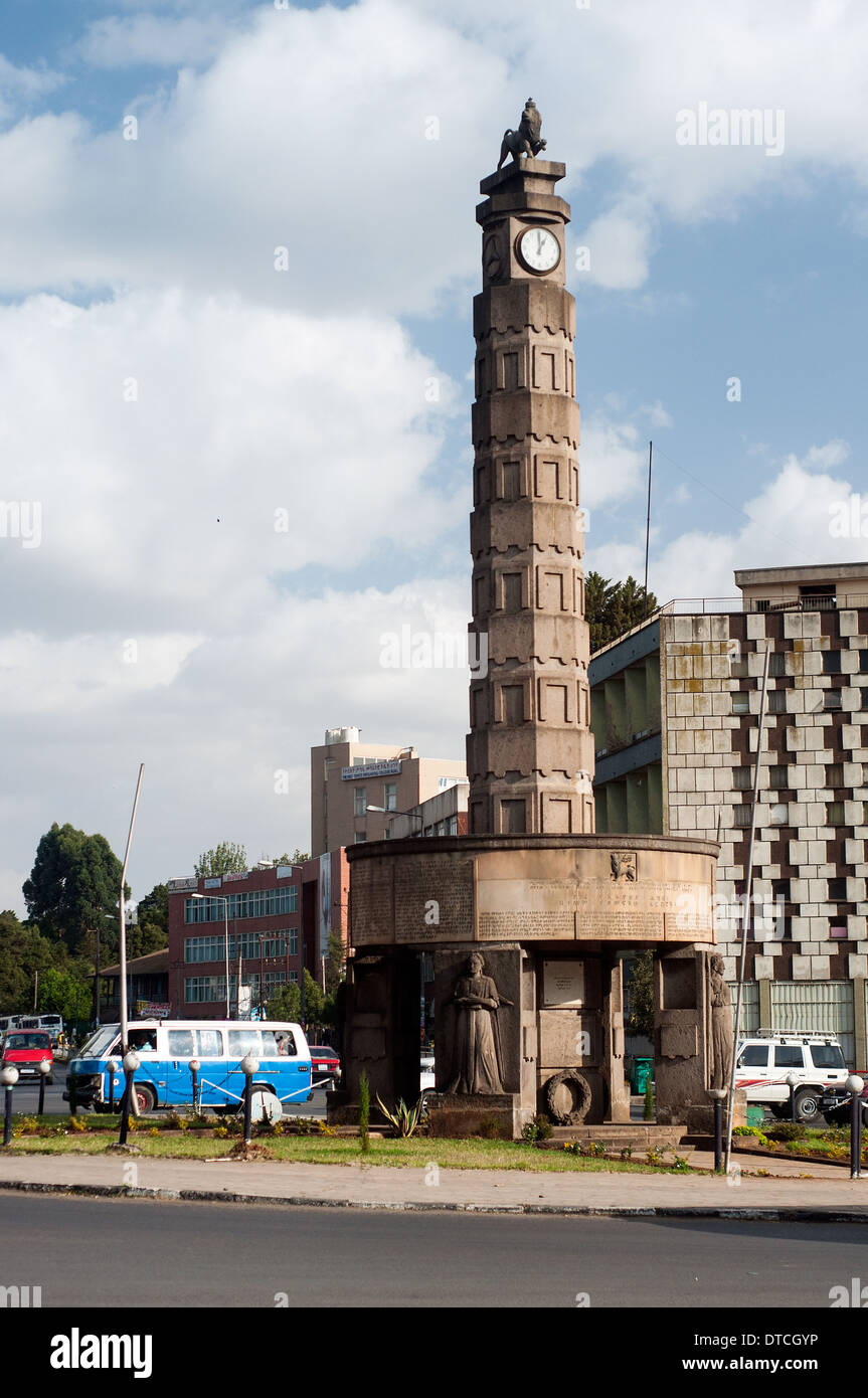 Siegesdenkmal in Arat Kilo, Addis Ababa, Äthiopien Stockfoto