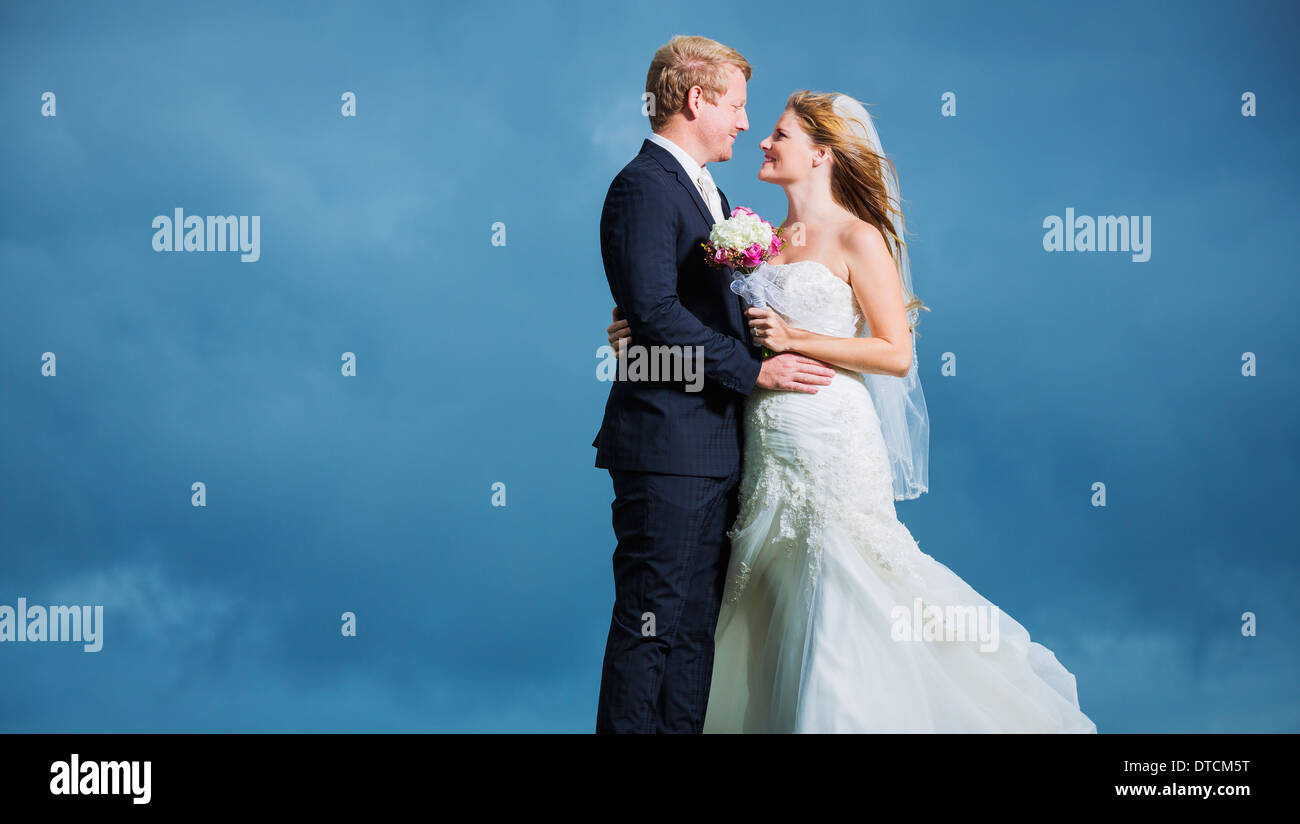 Hochzeit, glückliches Paar in Liebe Stockfoto