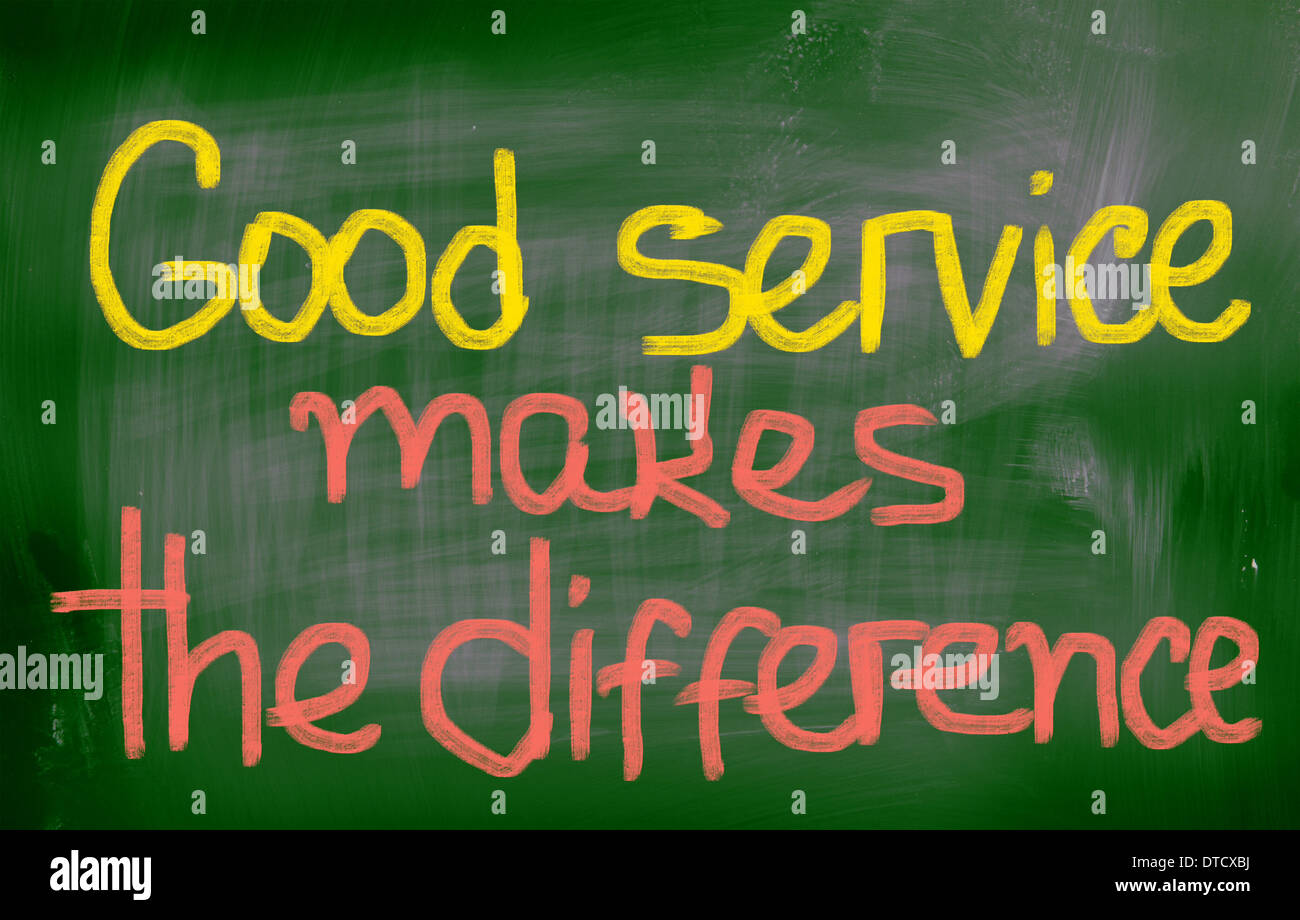 Guter Service macht das Unterschied-Konzept Stockfoto