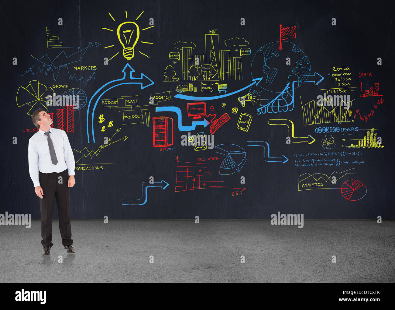 Zusammengesetztes Bild des Kaufmanns nachschlagen Stockfoto