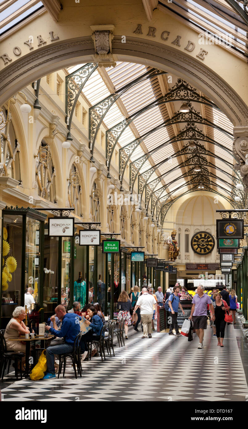 Royal Arcade shopping, Melbourne, Victoria, Australien Stockfoto