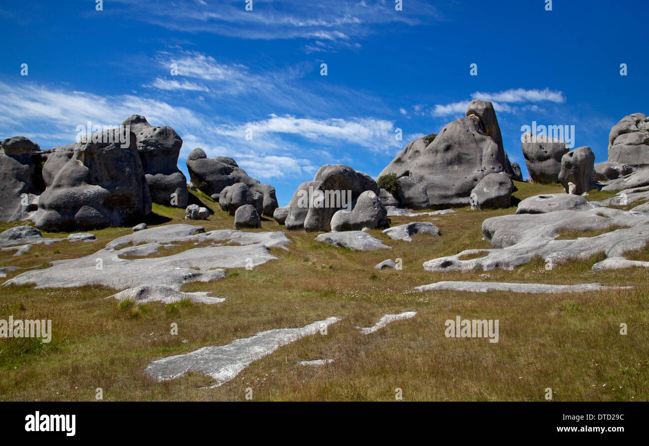 Castle Hill, Kura Tawhiti Kalksteinformationen, Arthurs pass, Südinsel, Neuseeland Stockfoto