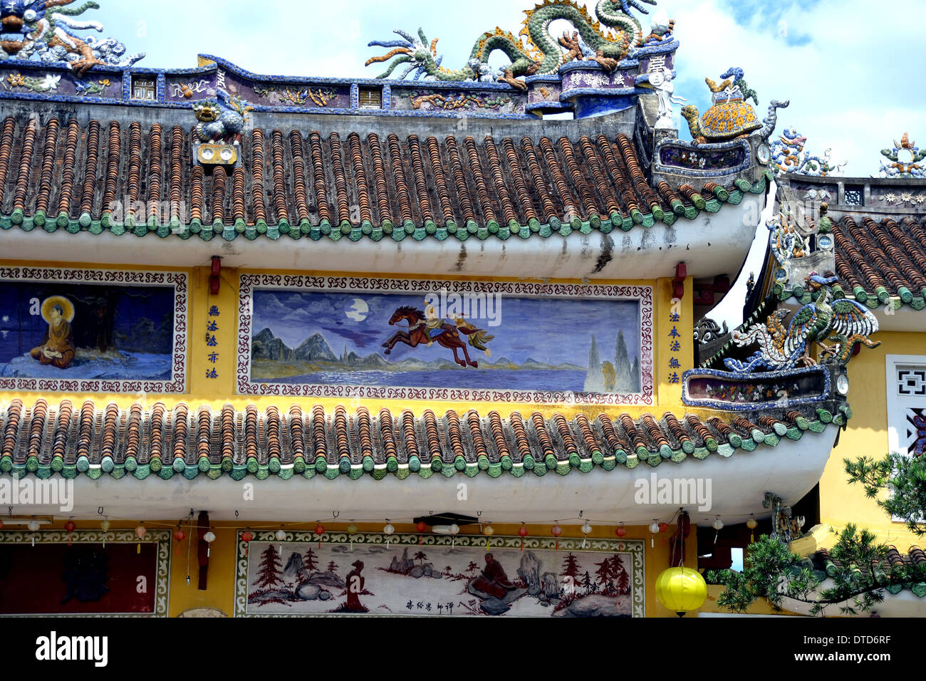 Chinesische Tempel-Architektur in Hoi An Vietnam Stockfoto