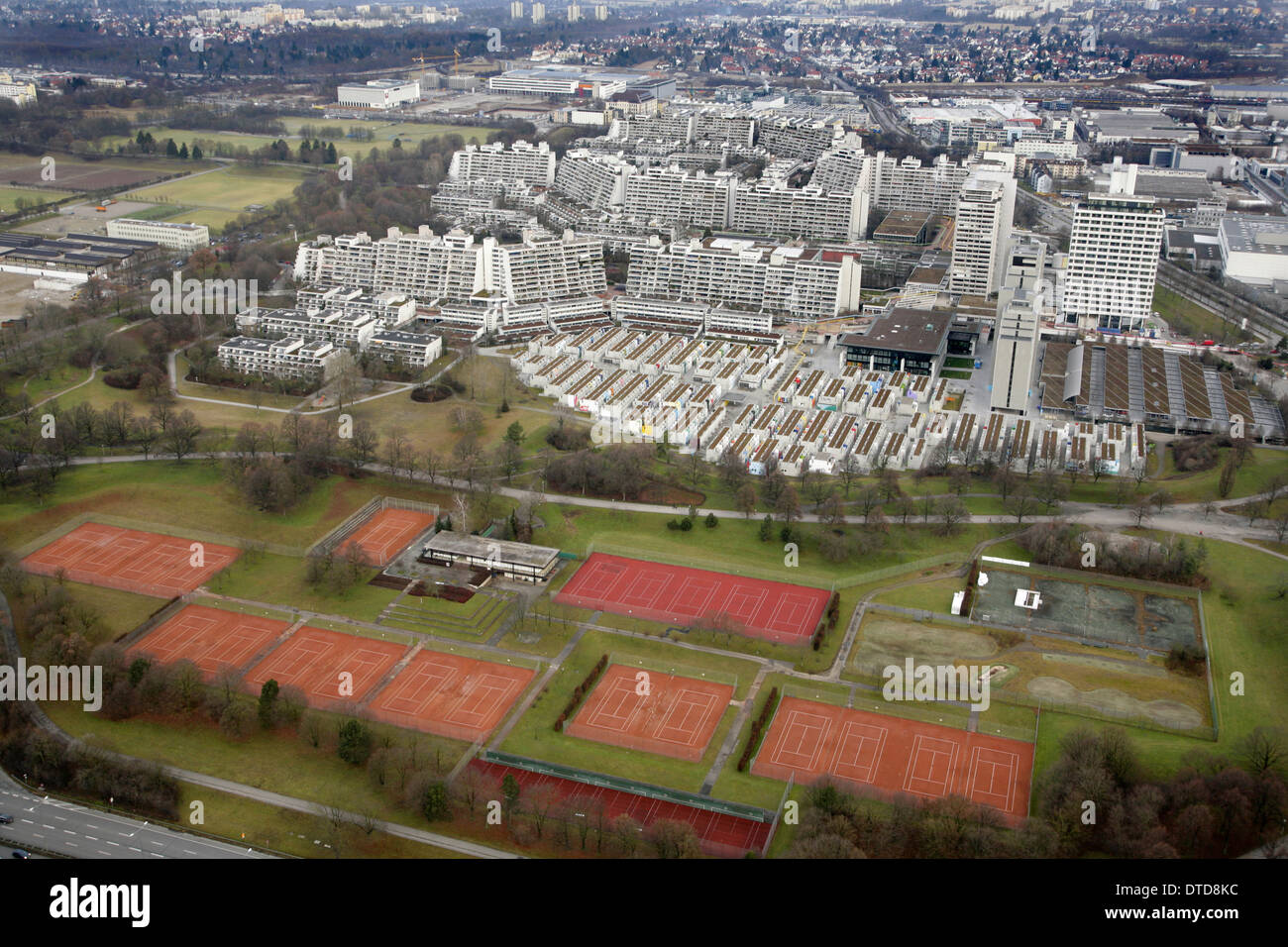 Wohnungen als Dorf des Athleten für die Olympischen Spiele 1972, München verwendet. Stockfoto