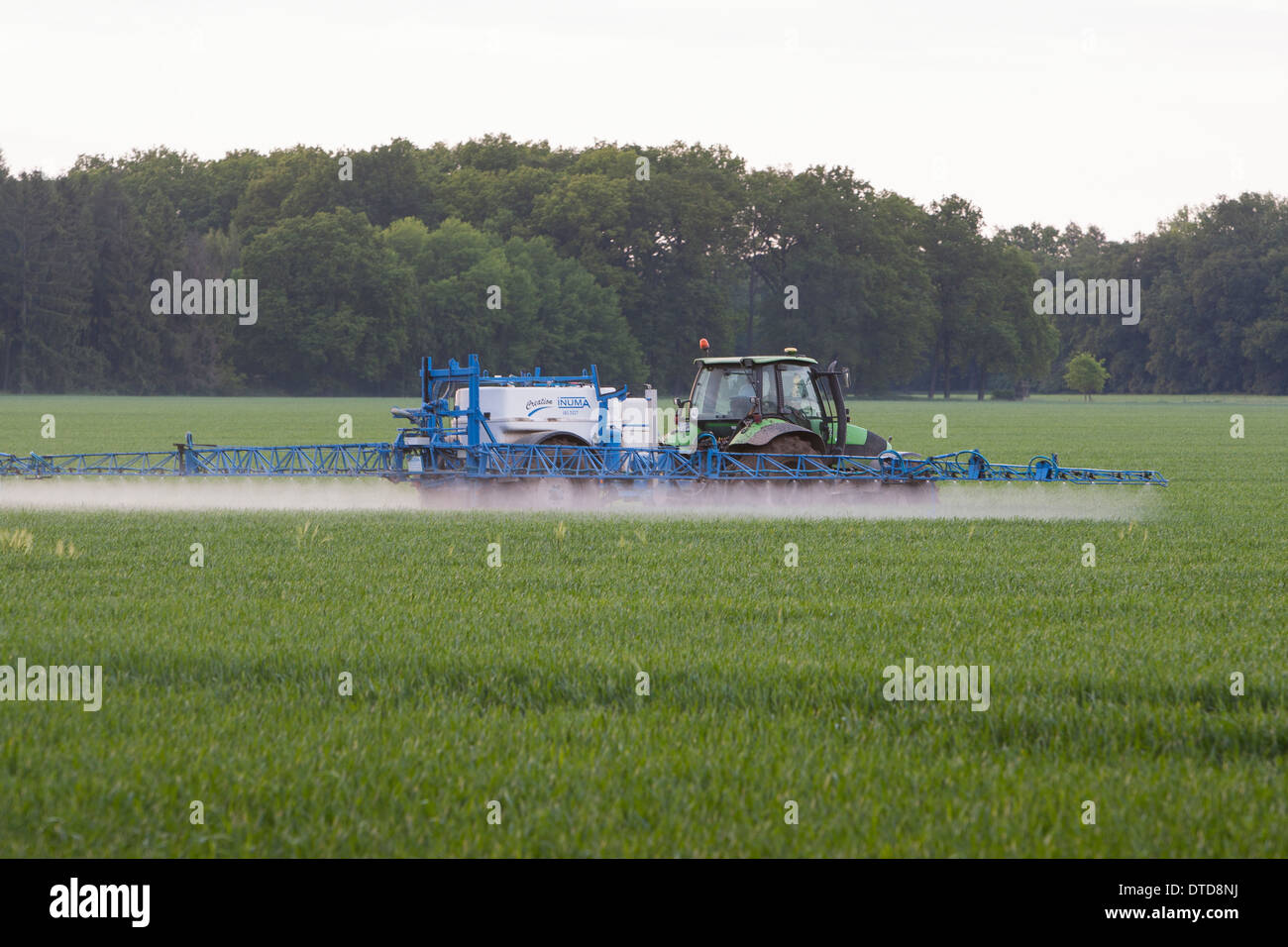 Feld, Traktor, Toxin, vergiften, intensive Landwirtschaft, Pflanzengift, gibts, Giftspritze, Geschenk, Traktor, Trekker, Feld, Acker Stockfoto