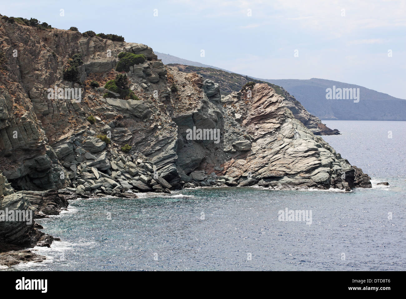 Felsige Küsten der Insel Kreta, in der Nähe von Heraklion Stadt, Griechenland Stockfoto