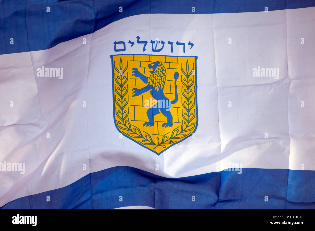 Flagge von Jerusalem, Israel Stockfoto