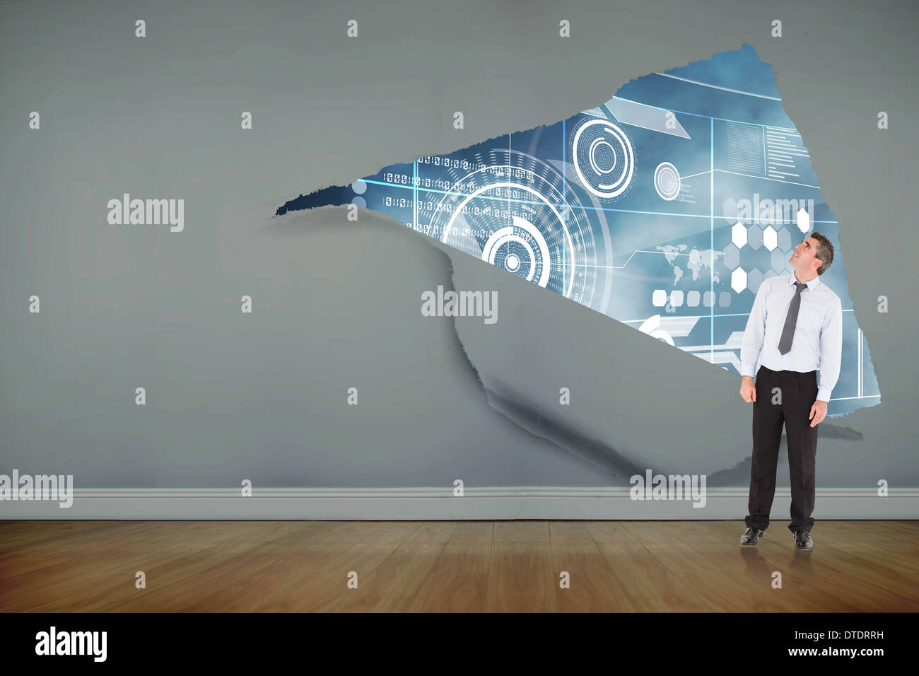 Zusammengesetztes Bild des Kaufmanns nachschlagen Stockfoto