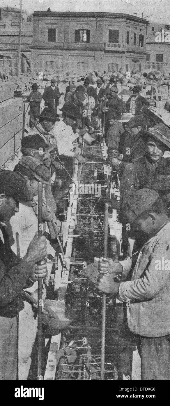 Mischen die Batch - machen Stahlbeton 1909 - Argentinien Stockfoto
