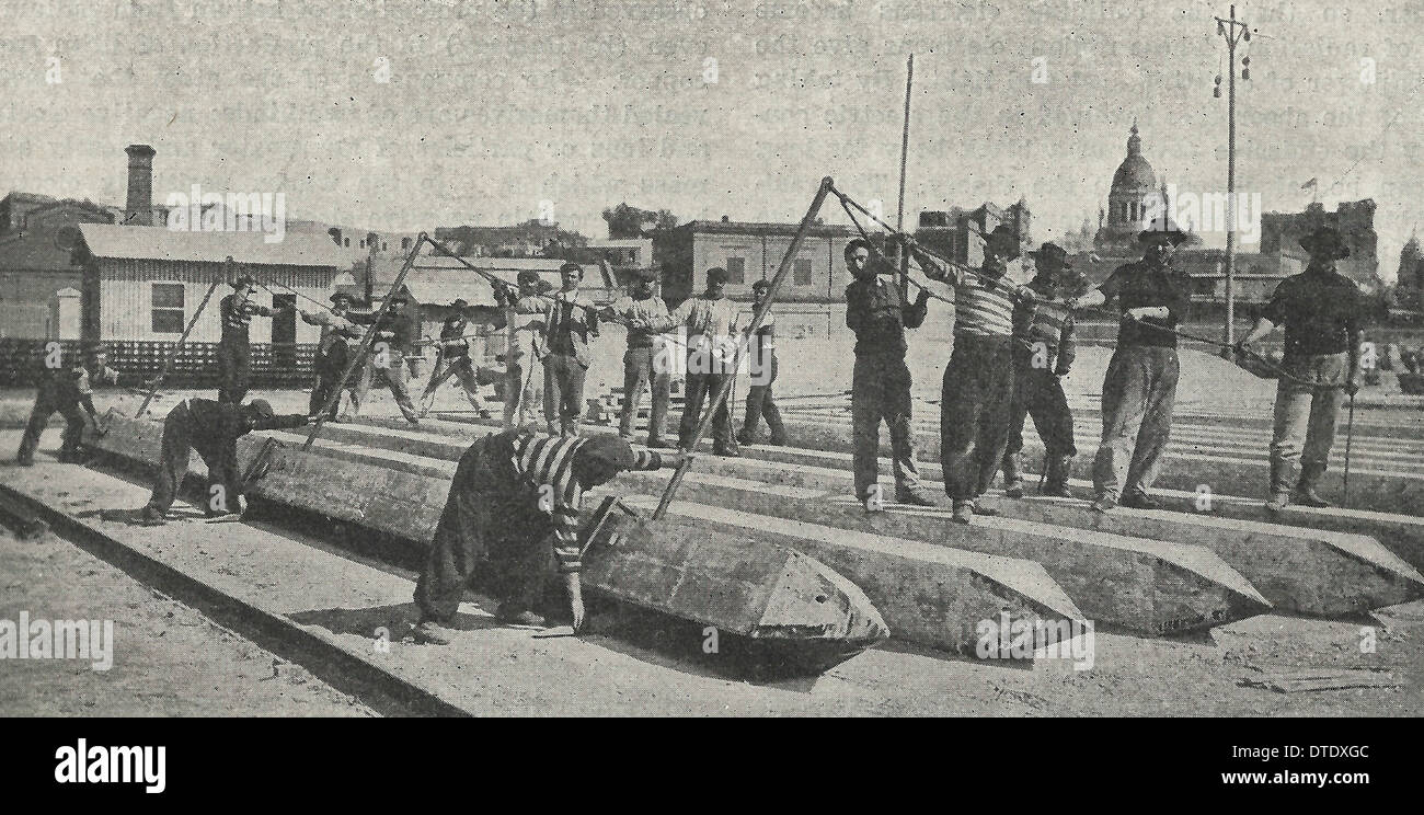 Die fertigen Stapel bereit für den Transport - Stahlbeton - 1909 Stockfoto