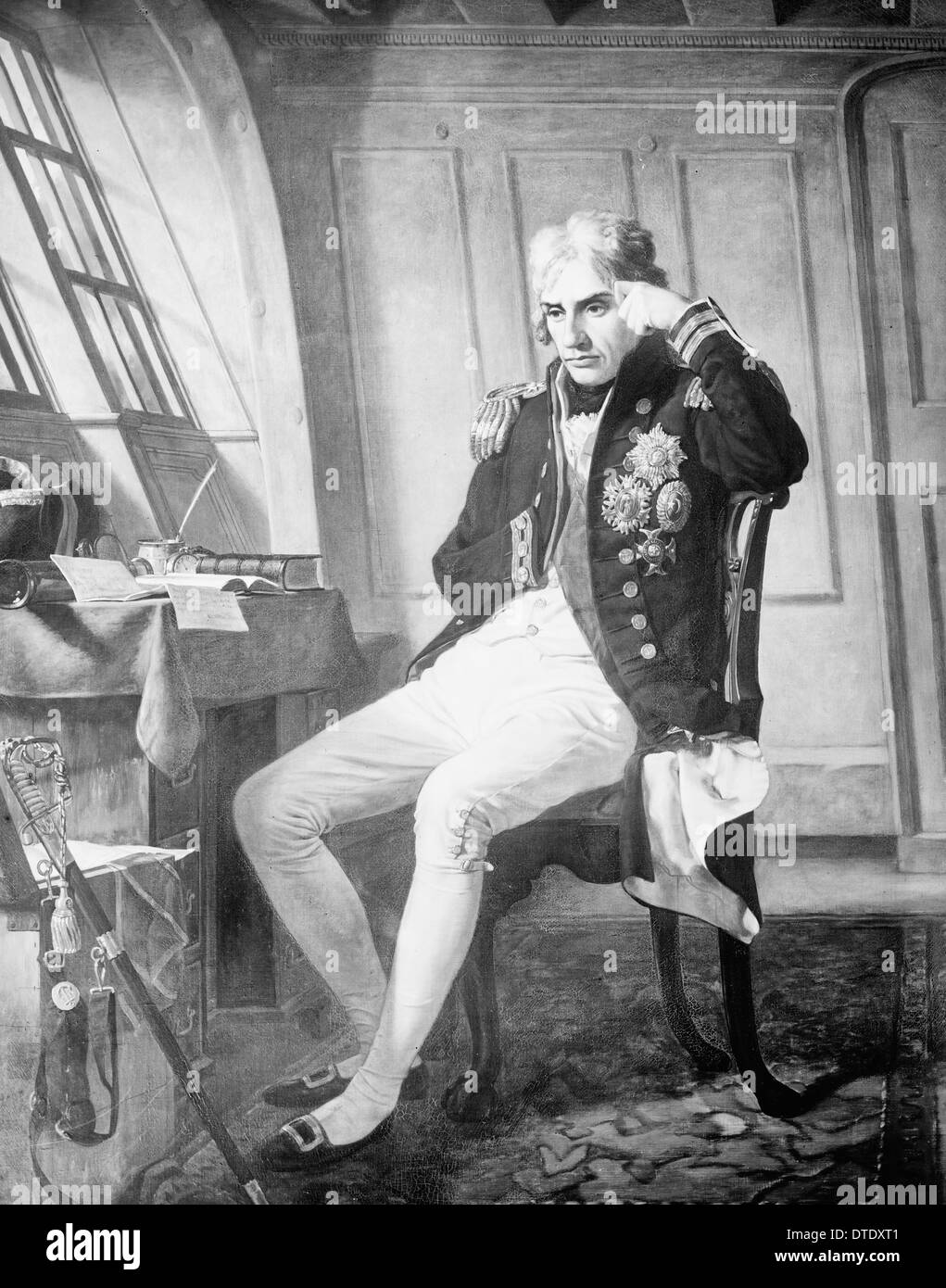 Lord Horatio Nelson in der Kabine des Sieges Stockfoto