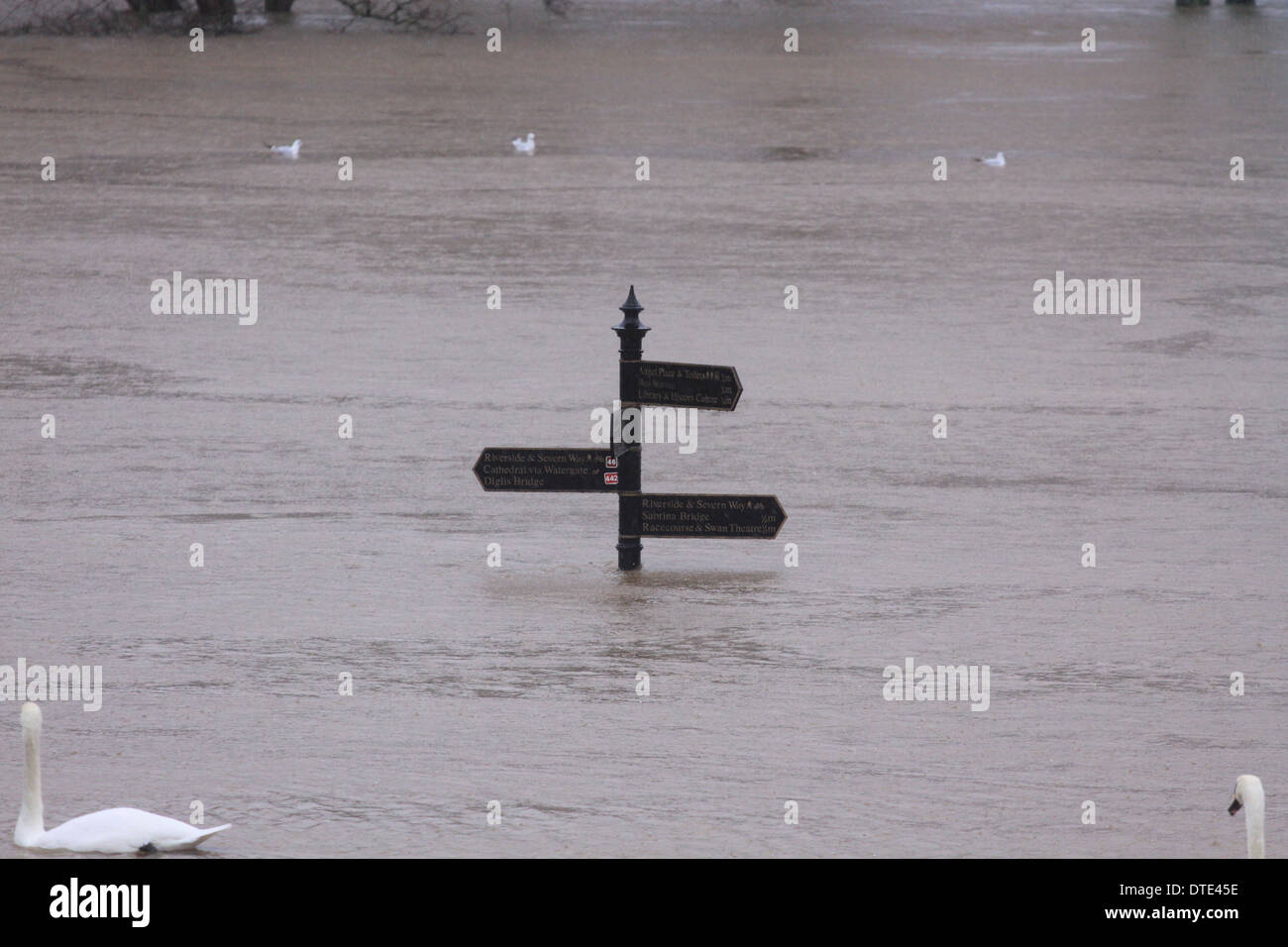 Worcester Überschwemmungen 2014 Stockfoto