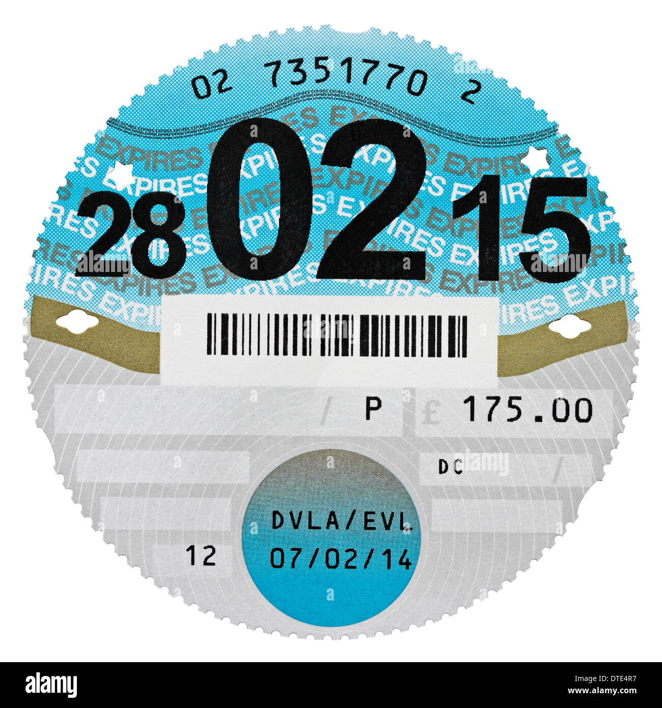 UK-Vignette isoliert auf weißem Hintergrund Stockfoto