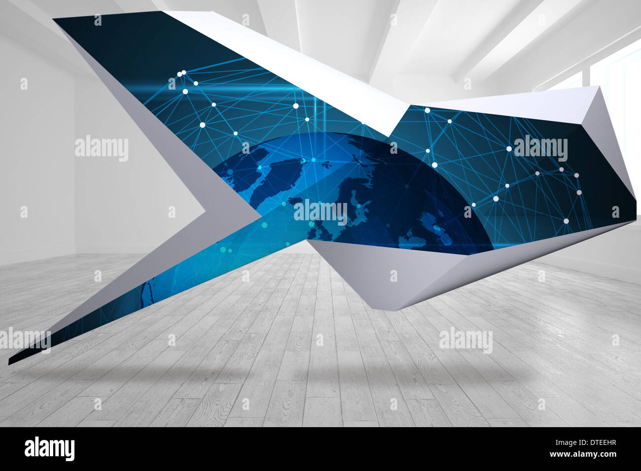 Zusammengesetztes Bild der blauen Erde auf abstrakte Bildschirm Stockfoto