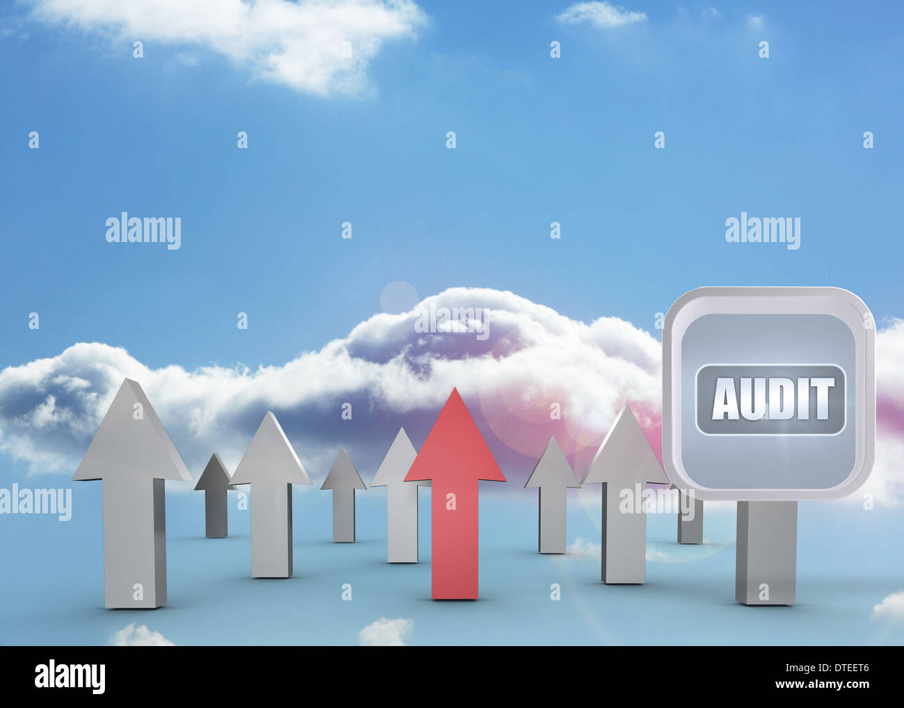 Zusammengesetztes Bild von Audit-Banner auf abstrakte Bildschirm Stockfoto