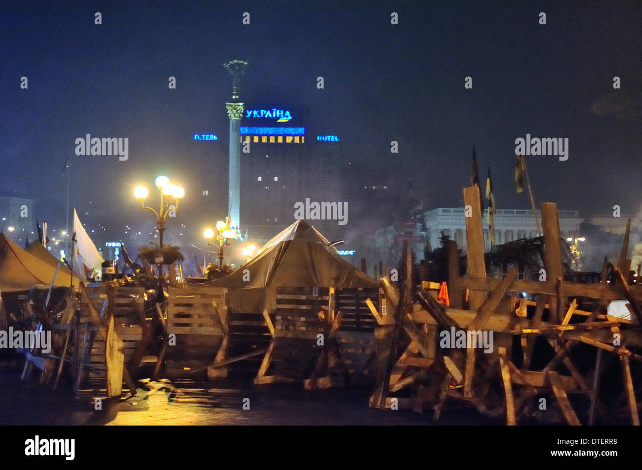 Kiew, Ukraine. 16. Februar 2014. Euromaidan Protest auf dem Unabhängigkeitsplatz in Kiew Credit: Oleksandr Rupeta/Alamy Live News Stockfoto