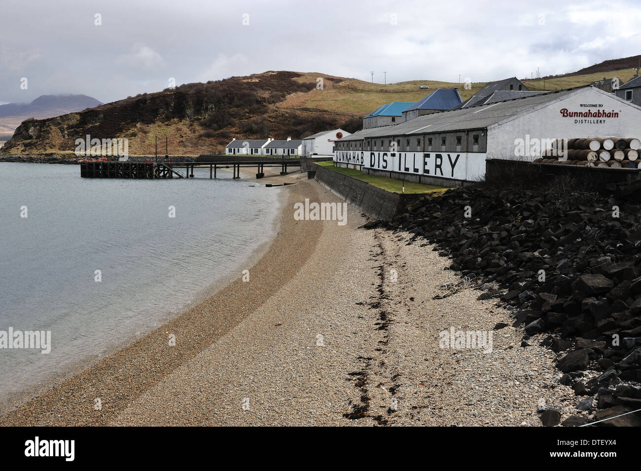 Bunnahabhain Whisky-Destillerie, Islay, Schottland Stockfoto