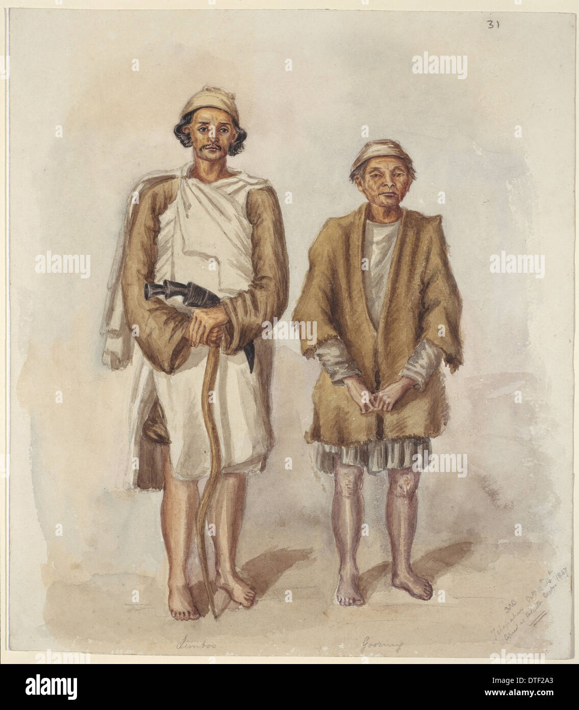 Ein junger und ein Gurung, 1847 Stockfoto
