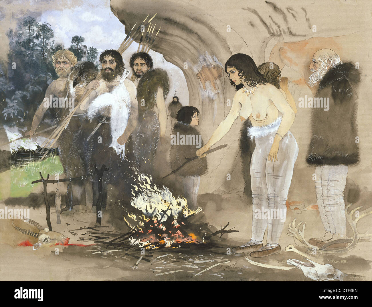 Homo Sapiens, Cro-Magnon-Mensch Stockfoto